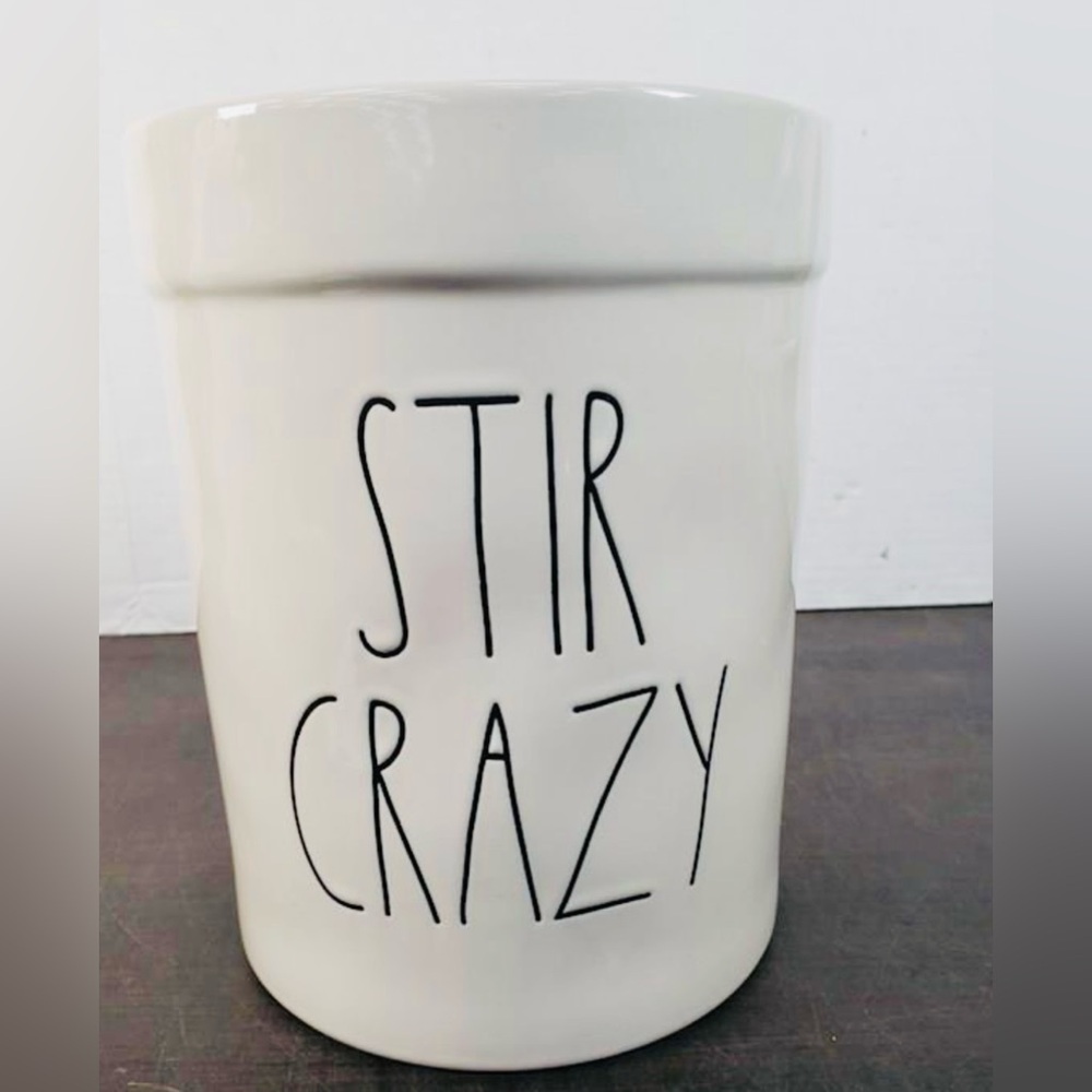‼️SALE‼️Rae Dunn Collection Magenta Kitchen Utensil Holder/Crock STIR CRAZY HTF